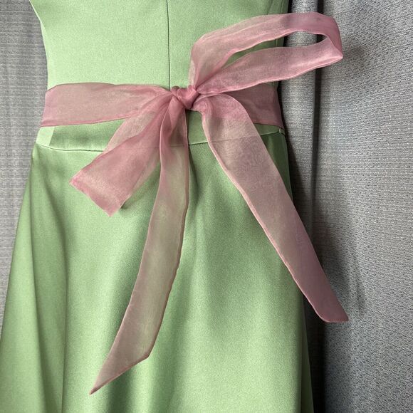 Alfred Angelo Strapless Dress Green & Pink  size 14 - Picture 5 of 11